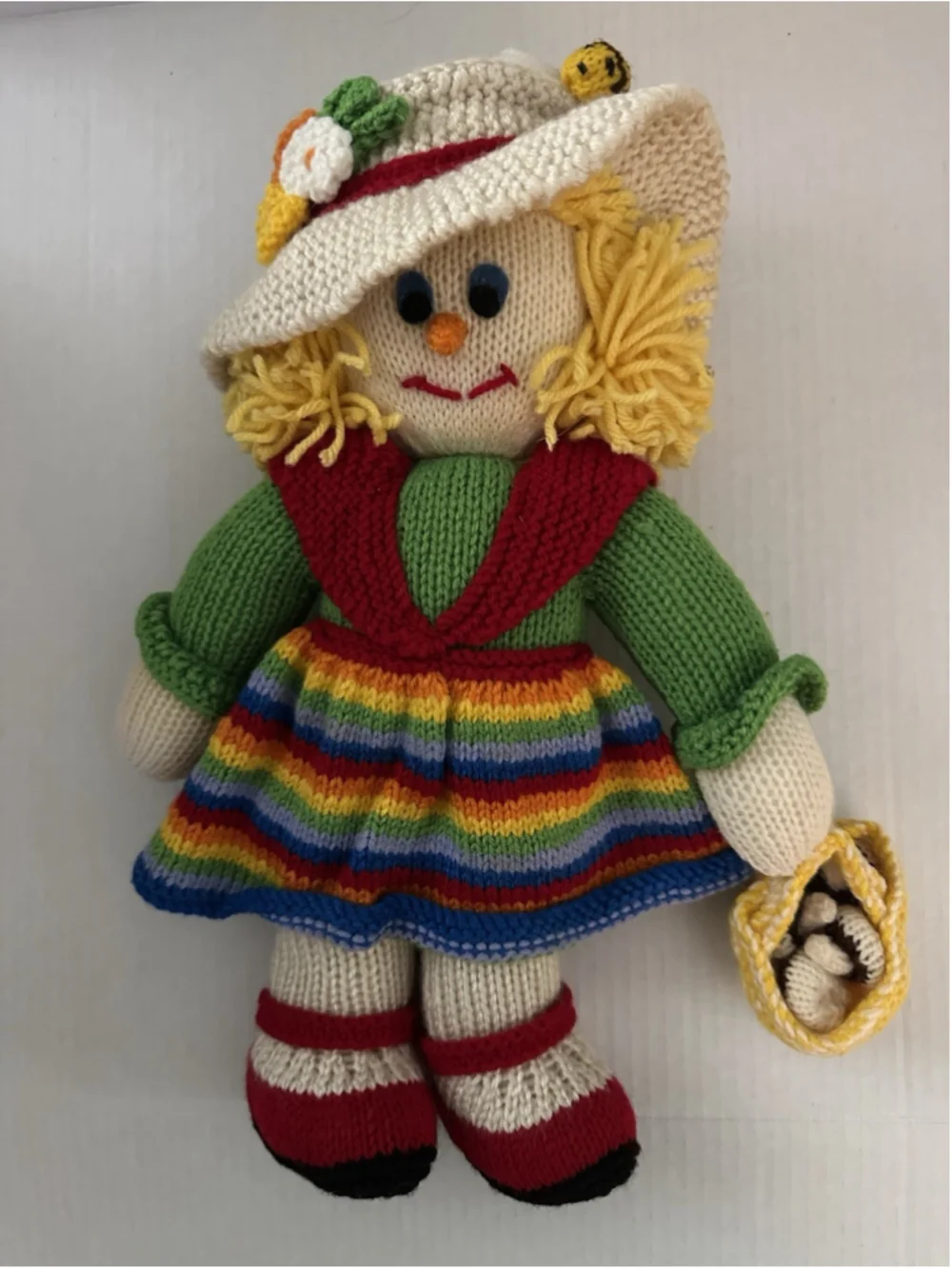 Hand Made Knitted and Crochet Boy and Girl Scare Crows Dolls Harvest Time